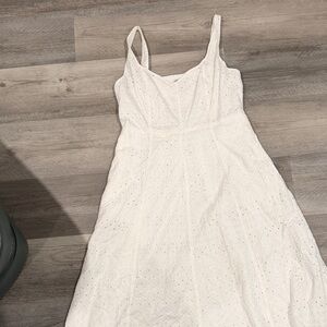 Old Navy White Eyelet Midi Dress with Spaghetti Straps